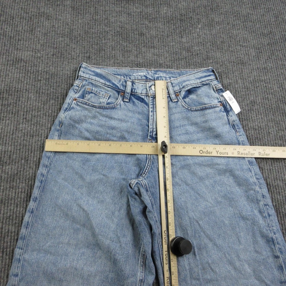 Old Navy Jeans Womens 2 Petite Blue Baggy Wide-Leg High Rise Denim 28x28.5* NWT - Picture 4 of 16